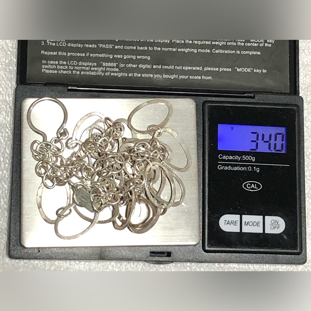 Judith Bright Oval Heavy Link Cascading Necklace Custom Made 925 Sterling Silver - Picture 9 of 11